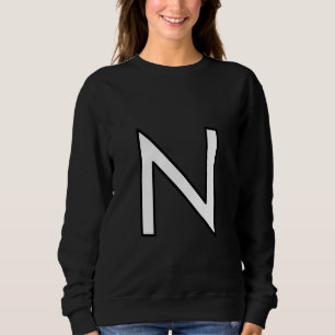 N Alphabet letter capital uppercase word number ma Sweatshirt