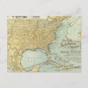 N America, W Europe passenger lines Postcard