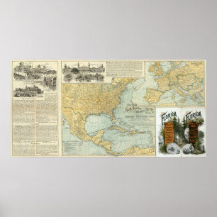 N America, W Europe passenger lines Poster