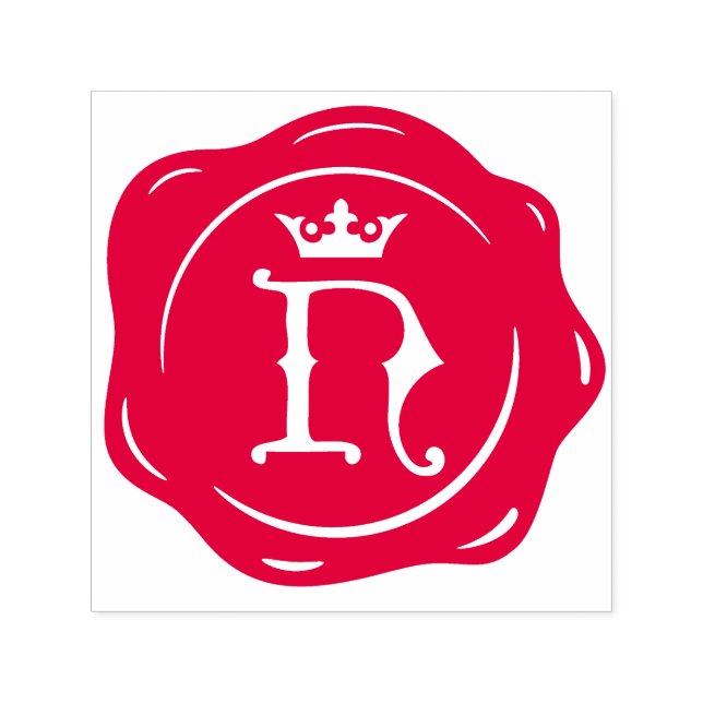 N - Antique Wax Seal Gothic Crown Initial Letter Self-inking Stamp (Design)