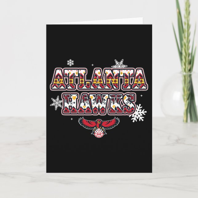N Atlanta Hawks Christmas Ugly Sweater  Card (Front)