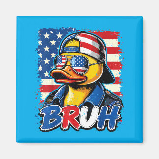 N Boy Bro 4th July Rubber Duck Patriotic Aamerican Magnet