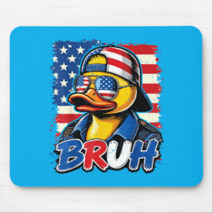 N Boy Bro 4th July Rubber Duck Patriotic Aamerican Mouse Pad
