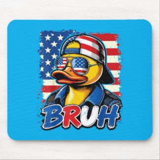 N Boy Bro 4th July Rubber Duck Patriotic Aamerican Mouse Pad