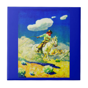 N. C. Wyeth cowboy Ceramic Tile