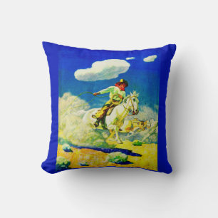 N. C. Wyeth cowboy print Cushion