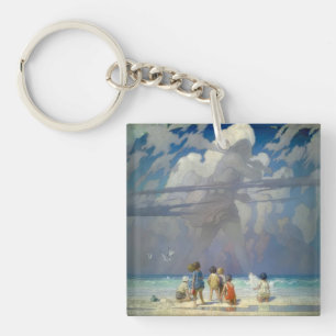 N.C. Wyeth The Giant 1923 Vintage Illustration Key Ring