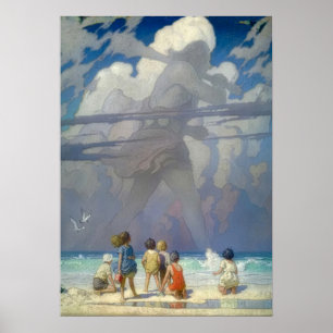 N.C. Wyeth The Giant 1923 Vintage Illustration Poster