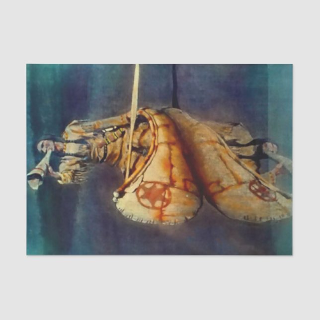 N C Wyeth Western Painting “The Moose Call” Tissue Paper (Front)