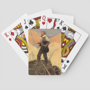 N C Wyeth Western Painting “The Prospector” Playing Cards