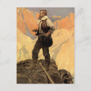 N C Wyeth Western Painting “The Prospector” Postcard