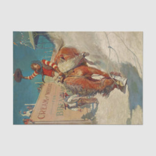 N C Wyeth Western Painting “The Rodeo” Tissue Paper