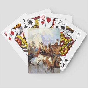 N C Wyeth Western Painting “The War Party” Playing Cards