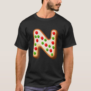 N Cutest Capital Christmas Cookie Alphabet Letter T-Shirt