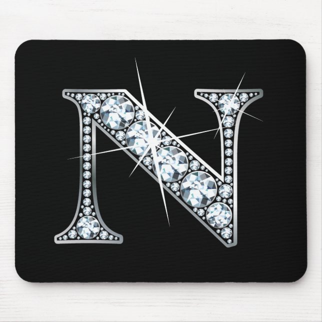 "N" Diamond Bling Mousepad (Front)