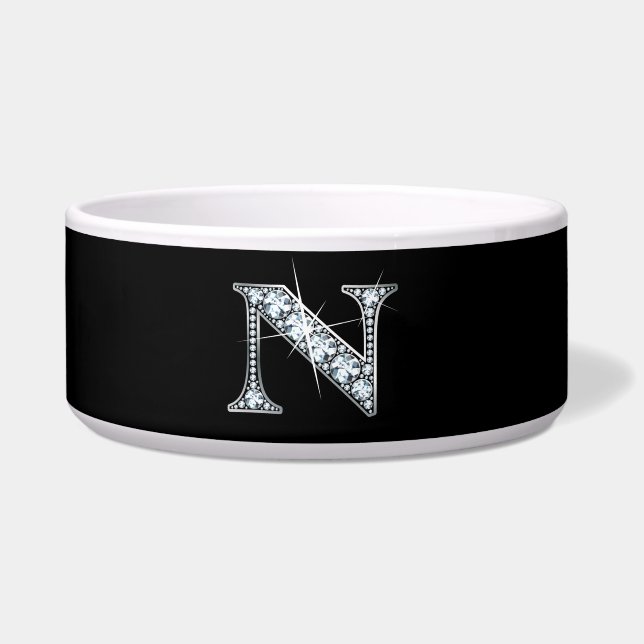 N "Diamond Bling" Pet Bowl (Front)
