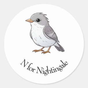 N for Nightingale Classic Round Sticker