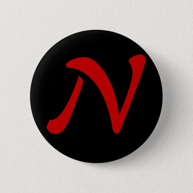 N for Ninja 6 Cm Round Badge (Front)