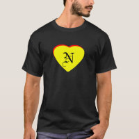 "N" Heart Yellow Red Wedding Invitation The MUSEUM