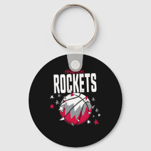 N Houston Rockets Sketll Doodle Stars Key Ring