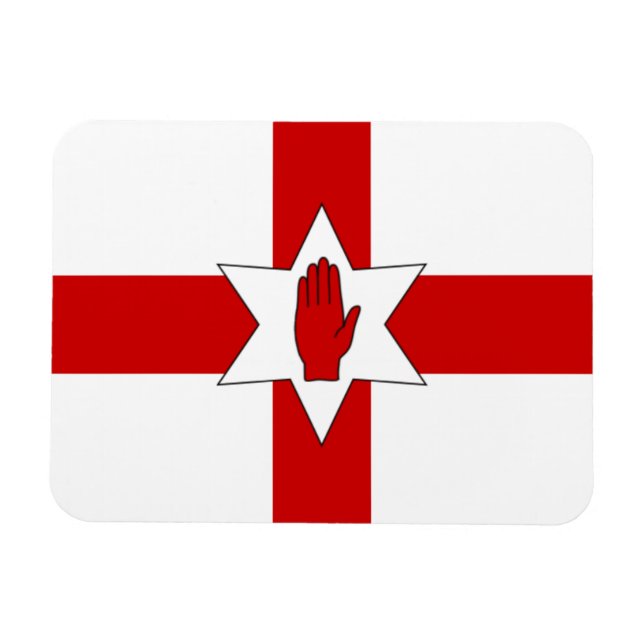 N. Ireland Flag Magnet - Star & Hand on Cross (Horizontal)