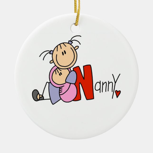 N is for Nanny Ceramic Ornament (Front)