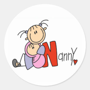 N is for Nanny Classic Round Sticker