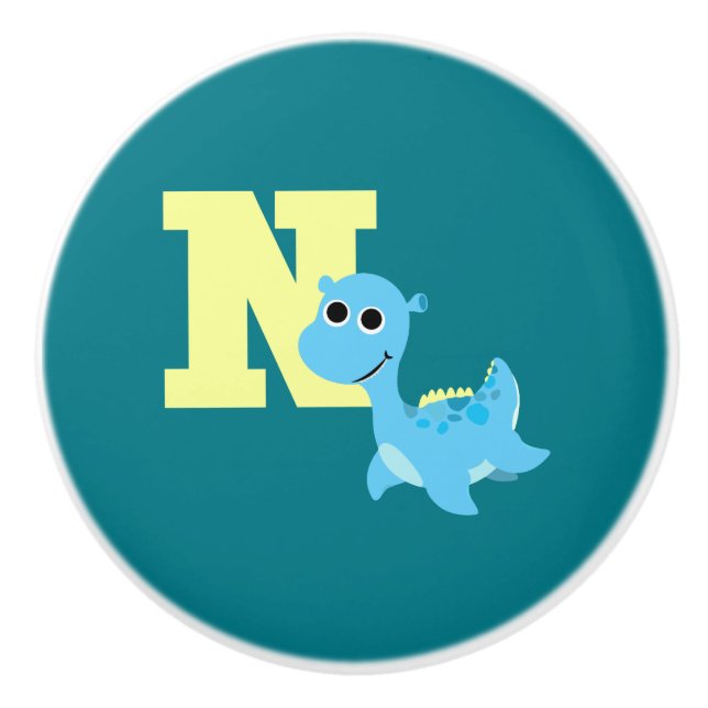 N is for Nessie Ceramic Knob (Front)