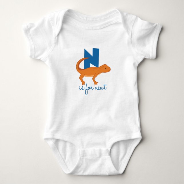 N Is For Newt Baby Bodysuit (Front)