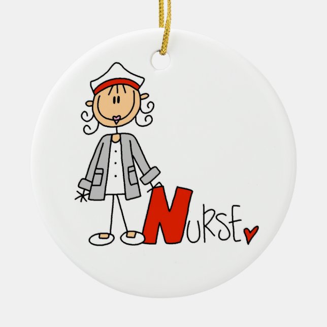 N is for Nurse Ceramic Tree Decoration (Front)