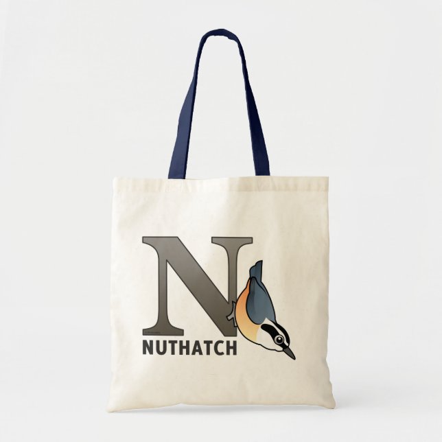 N is for Nuthatch Tote Bag (Front)