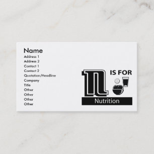 N Is For Nutrition Business Card