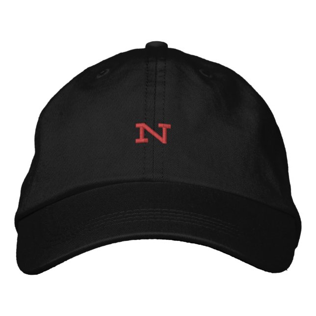 N Letter Initial Cap - Monogram Embroidered Hat (Front)