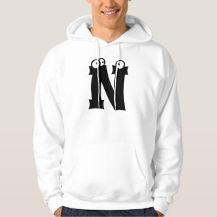 N, letter with eyeballs hoodie