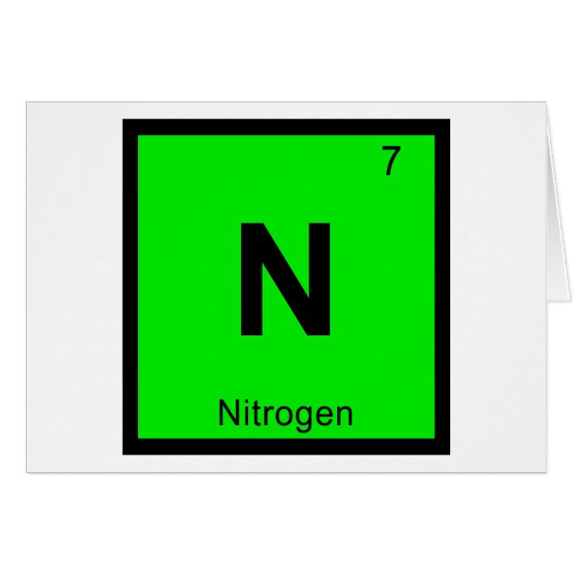 N - Nitrogen Chemistry Periodic Table Symbol (Front Horizontal)