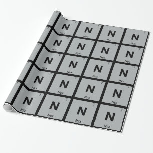 N - Nyx Greek Chemistry Periodic Table Symbol Wrapping Paper