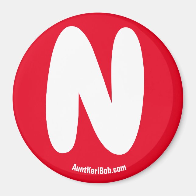 N Red Refrigerator Magnet (Front)