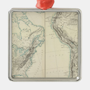 N & S America physical Metal Tree Decoration