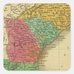 N & S Carolina 3 Square Sticker