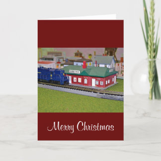 N Scale Model Train Village Holiday Card