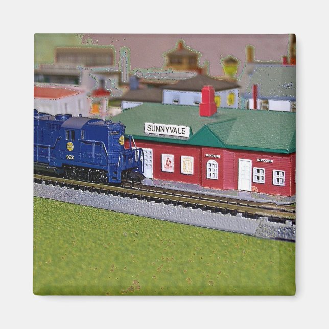 N Scale Model Train Village Magnet (Front)