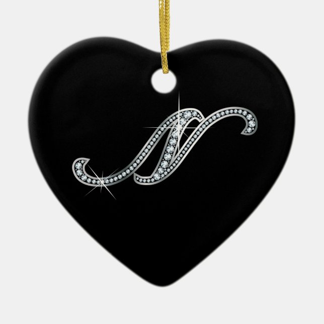 N script "Diamond Bling" Ceramic Tree Decoration (Front)