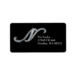 N Script "Diamond Bling" Label
