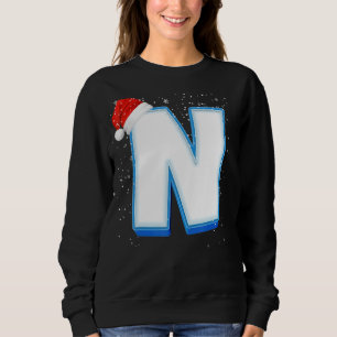 N Snowy Capital Christmas Monogram Alphabet Letter Sweatshirt