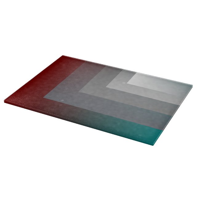 N - teal grey burgundy cutting board (Corner)