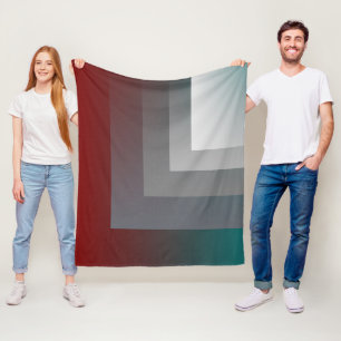 N - teal grey burgundy fleece blanket