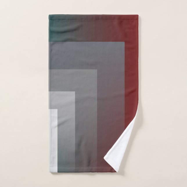 N - teal grey burgundy hand towel (Hand Towel)