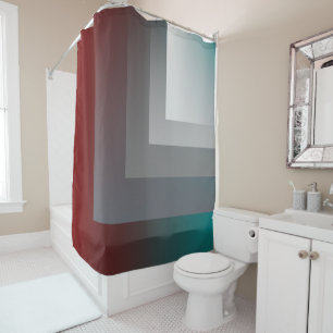 N - teal grey burgundy shower curtain