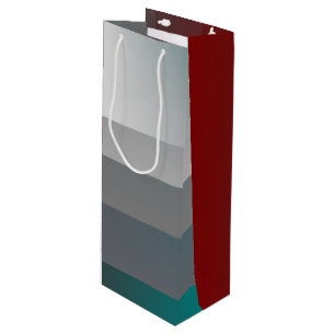 N - teal grey burgundy wine gift bag
