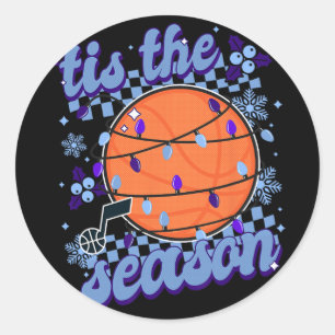 N Utah Jazz Christmas Tangled Lights Classic Round Sticker